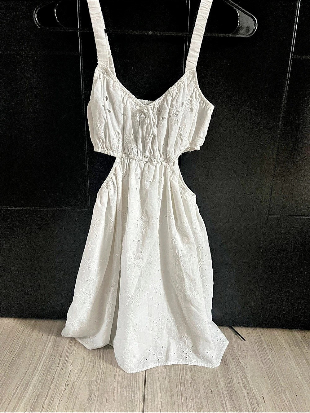 American Eagle White Embroidered Midi Dress Size XS